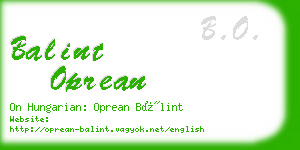 balint oprean business card